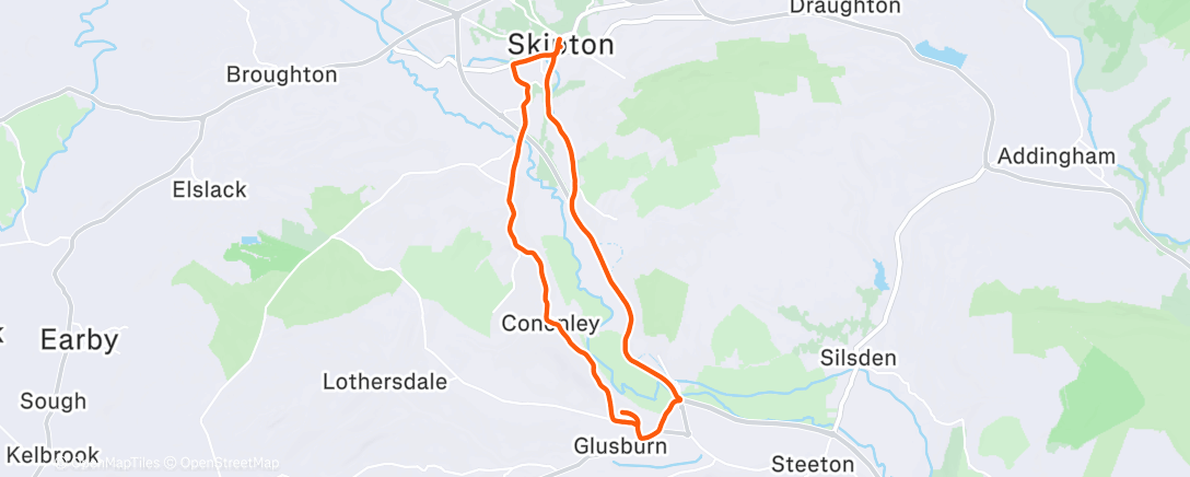 Map of the activity, Bicicleta por la tarde