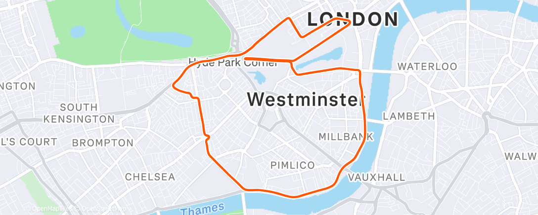 Map of the activity, Zwift - Race Warm Up on Greater London Flat in London