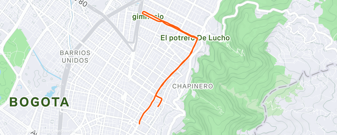 Map of the activity, Morning Run