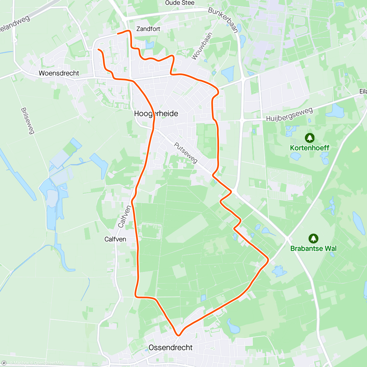 Map of the activity, Avondloop. Relaxed uurtje