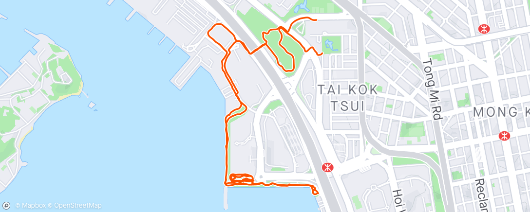 Map of the activity, TGIF lunch run