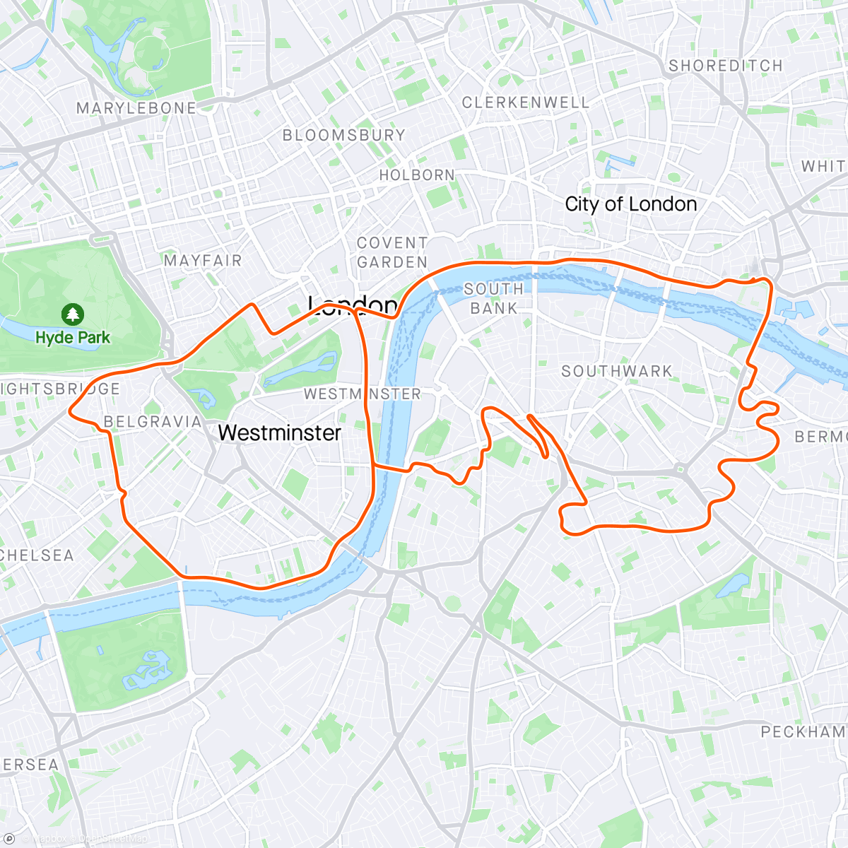 Map of the activity, Zwift - TTT: WTRL Team Time Trial - Zone 21 (FRAPPE) on Greater London 8 in London