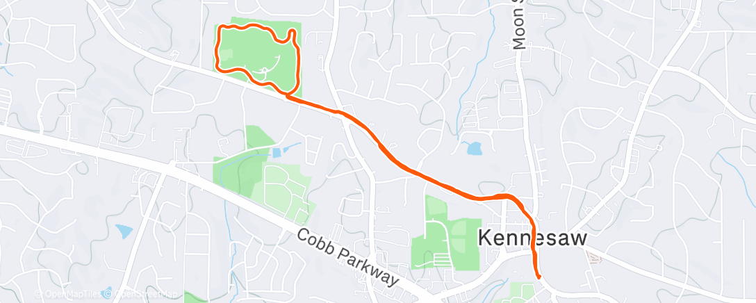 Map of the activity, Evening Run