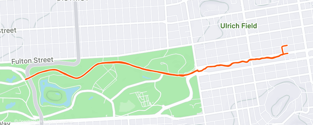 Map of the activity, Afternoon Run