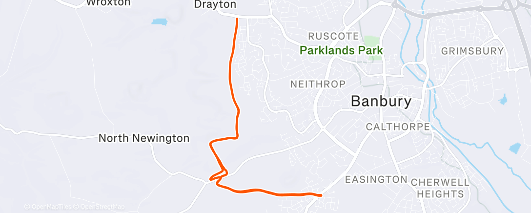 Map of the activity, Evening Trail Run