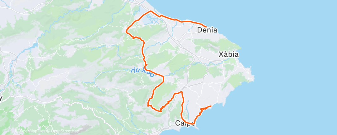 Map of the activity, Cycling