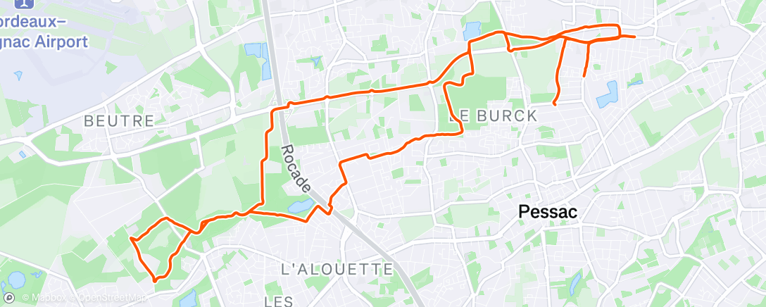 Map of the activity, Course à pied le matin