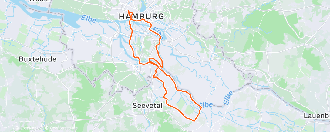 Map of the activity, Lunch Ride