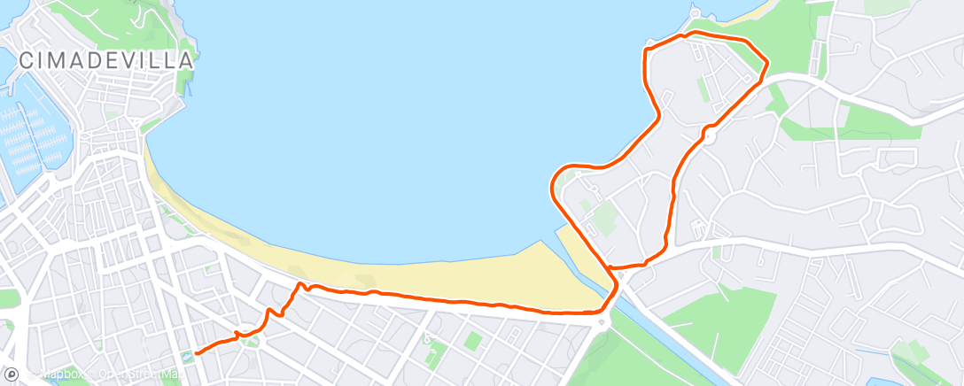 Mapa de la actividad, Caminata de noche