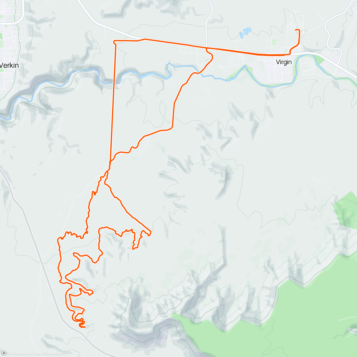 Map of the activity, Beating the heat with Stacey! - La Verkin, UT