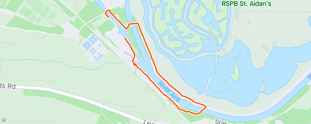 Map of the activity, Muddy canal run with Alice on her bike