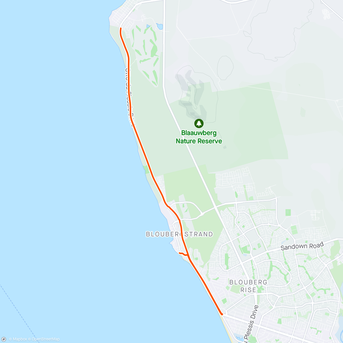Map of the activity, ROUVY - Bloubergstrand Coast | South Africa