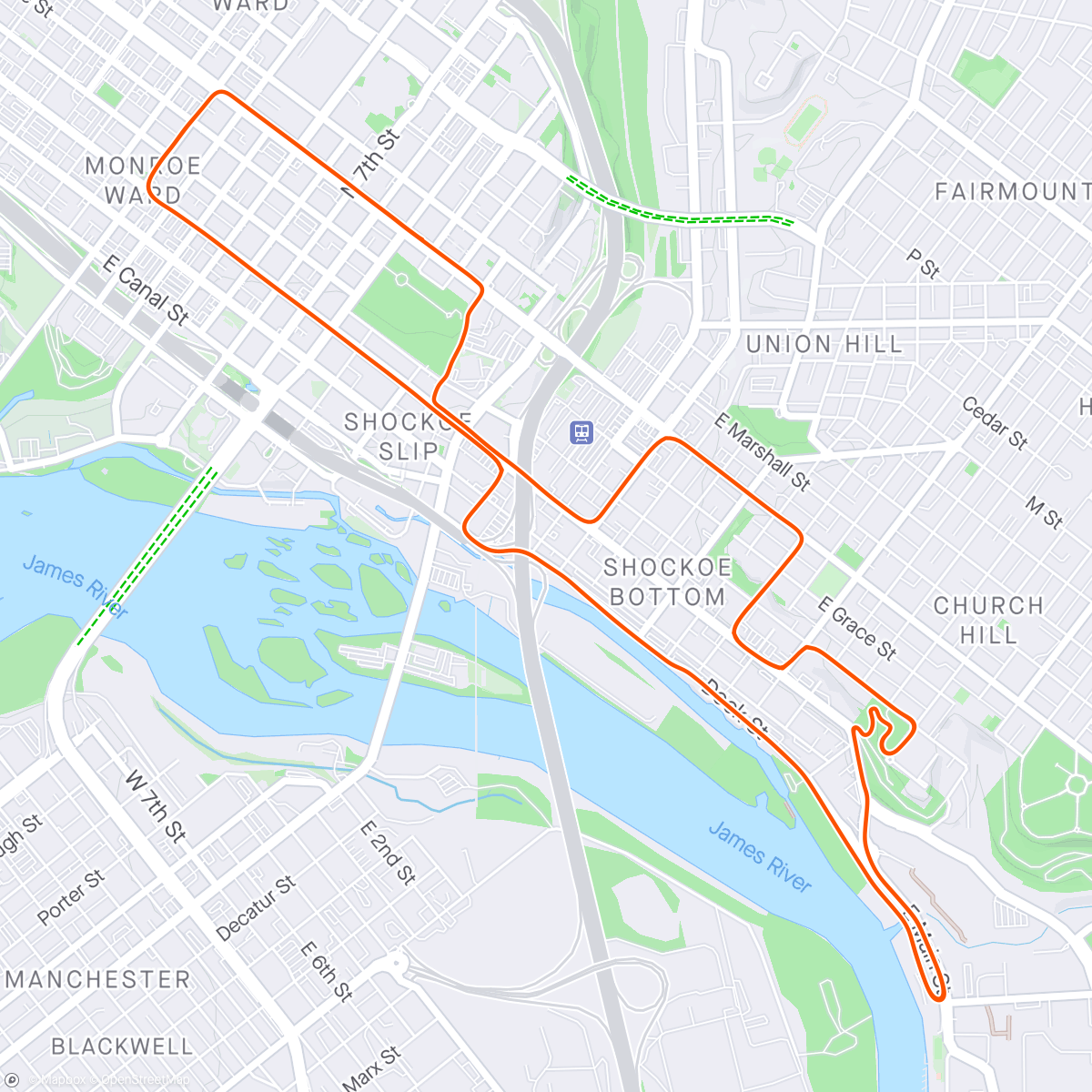 Map of the activity, Zwift - Grin And Bear It in Richmond