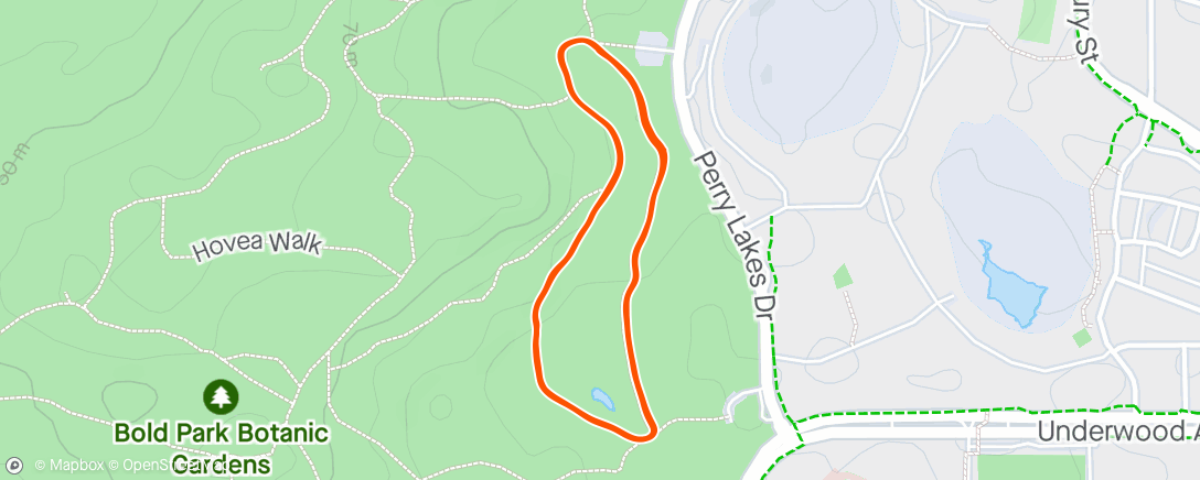 Map of the activity, Bold park trail mile
