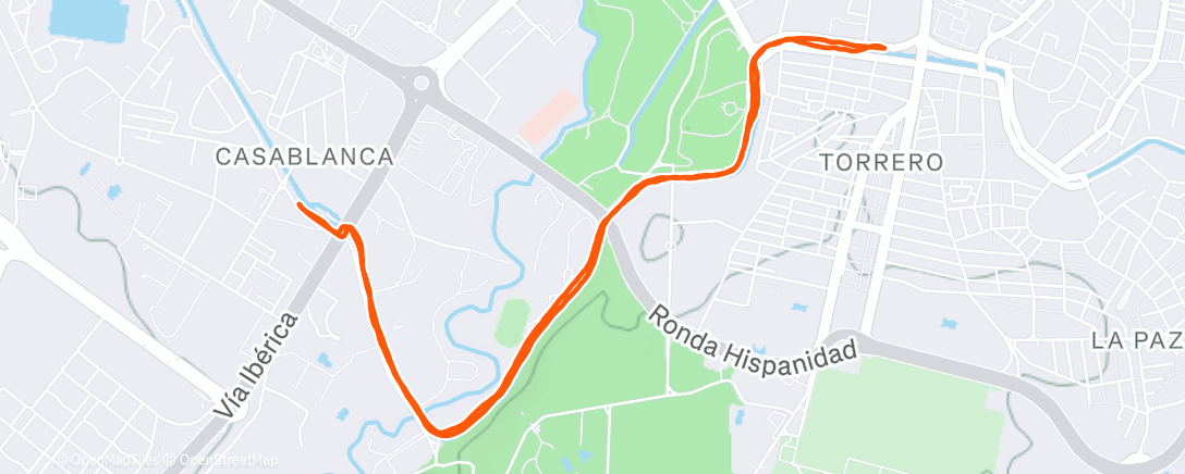 Map of the activity, Morning Run