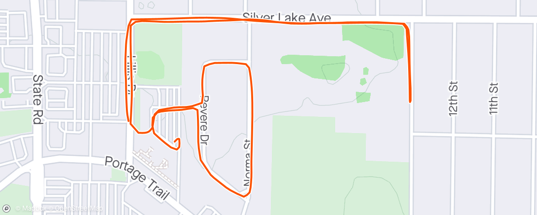 Map of the activity, IHM 5K CD, part bringing Jack through his first 5K
