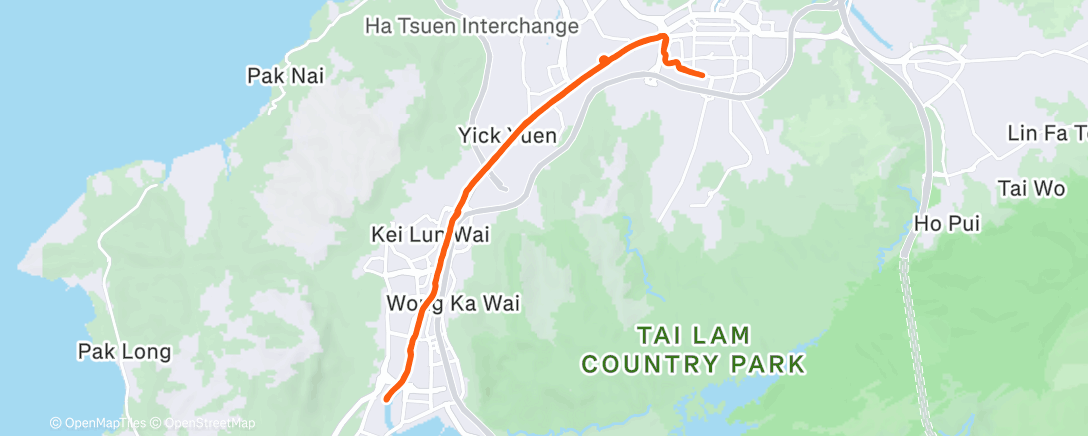 Map of the activity, Afternoon Run