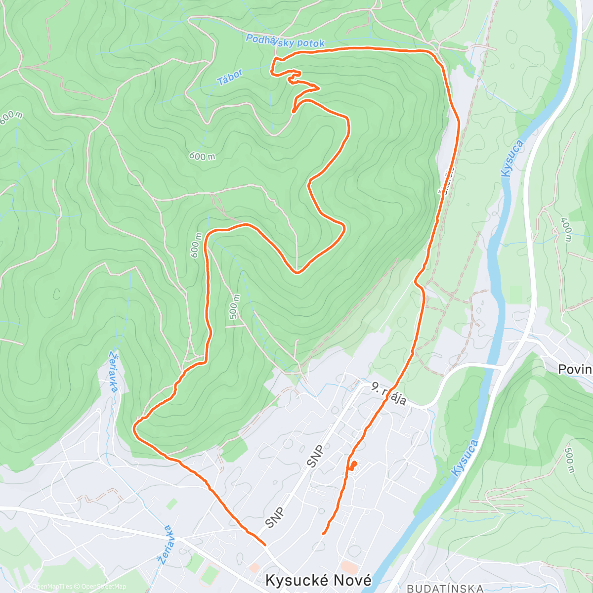 Map of the activity, Morning Hike