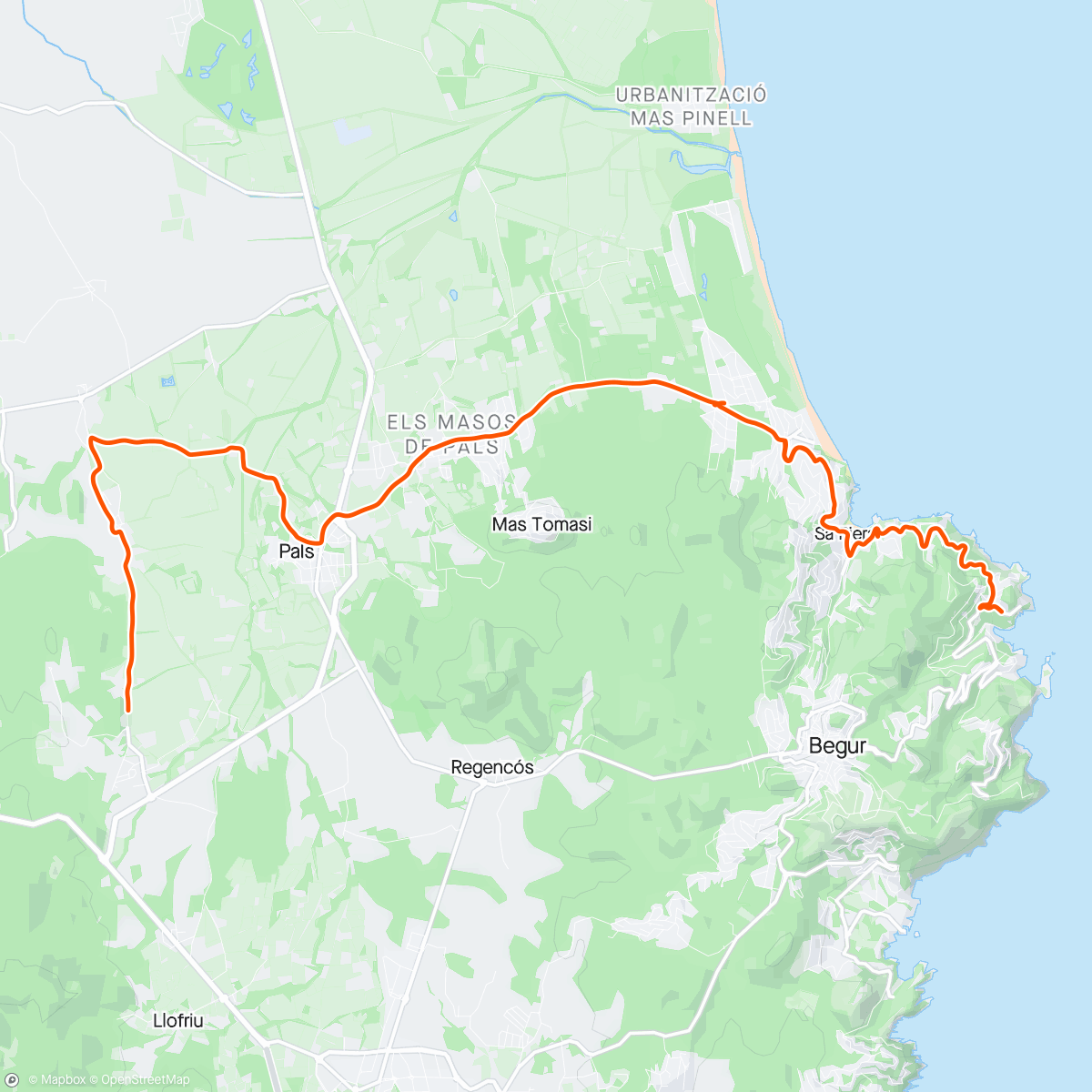Mapa da atividade, Costa Brava - Torrent