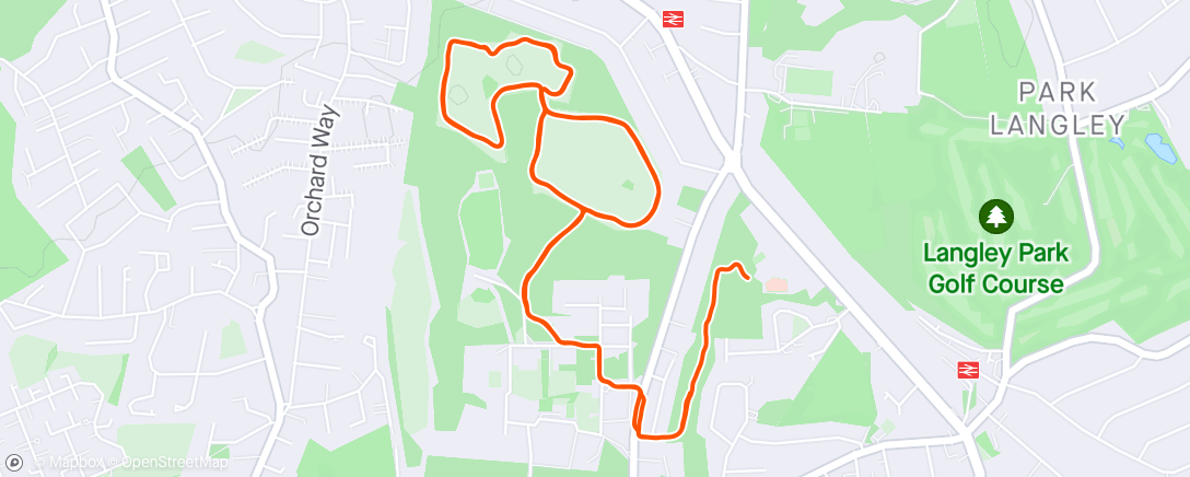 Map of the activity, Slow trail run practice (in the rain)