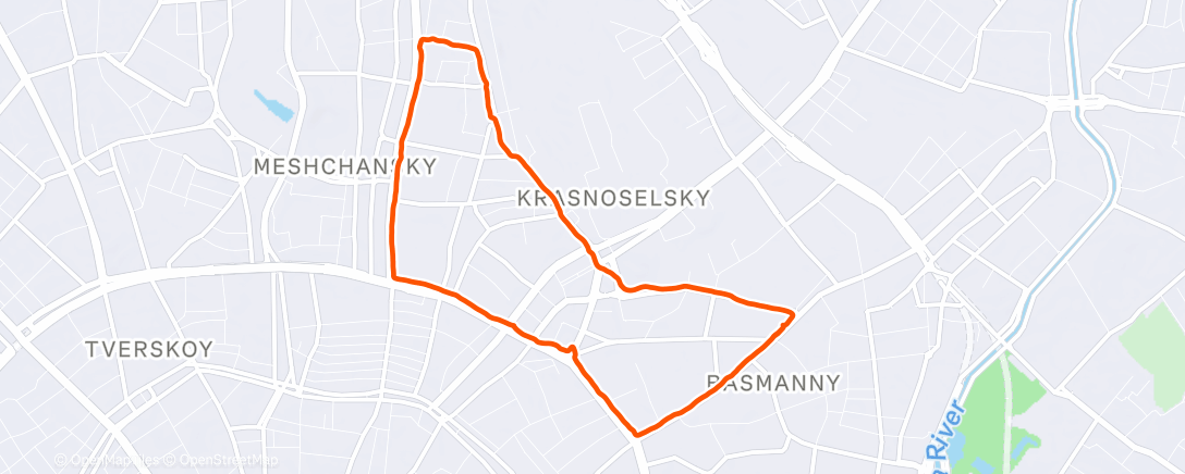 Map of the activity, Дневной забег