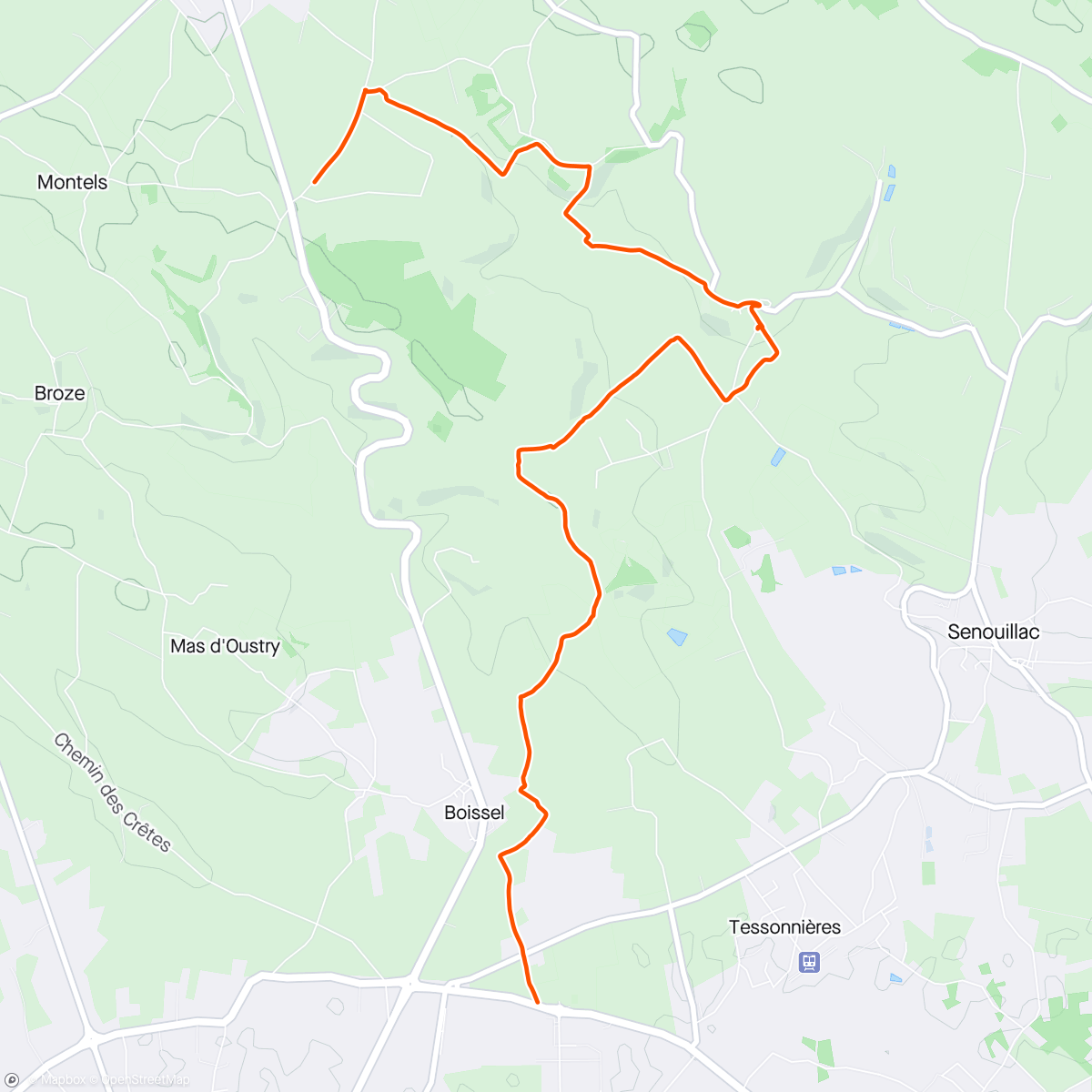 Map of the activity, Randonnée balisage trail des vignobles 1ere partie