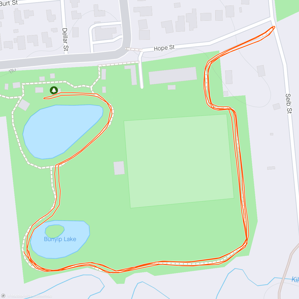 Map of the activity, Yowie Parkrun with KC