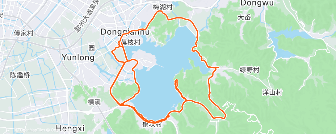 Map of the activity, 2025-10-25的骑行