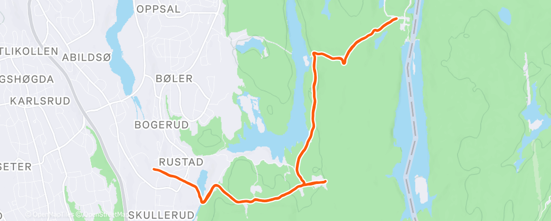 Map of the activity, Teste skia i bakgården