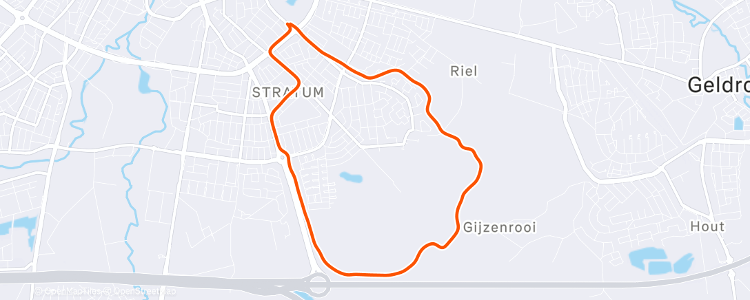 Map of the activity, Middagloop