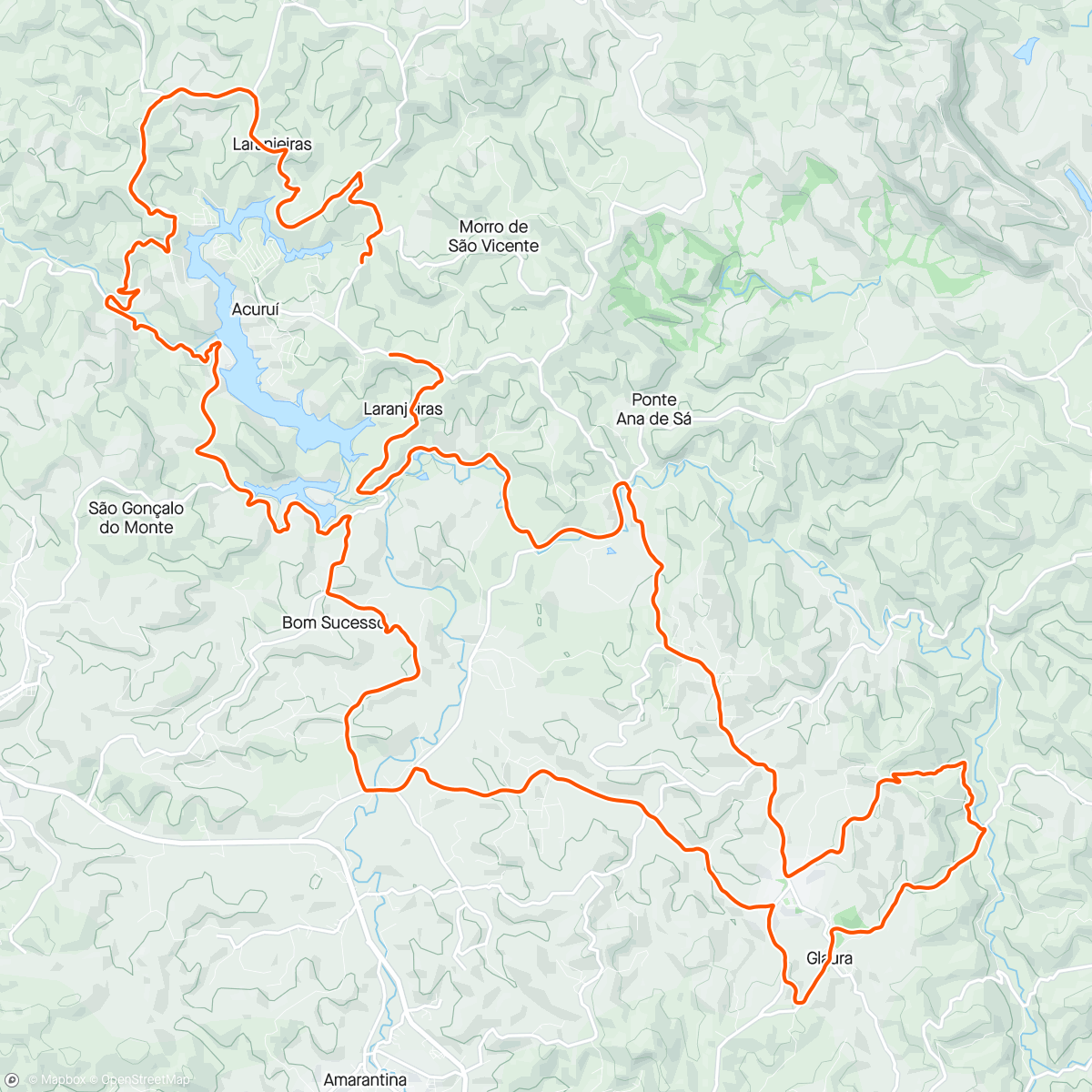 Map of the activity, Desafio entre Serras - Acuri - Itabirito