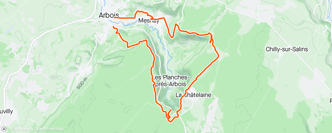 Mapa da atividade, Sortie Trail Fer à Cheval Arbois 🤩