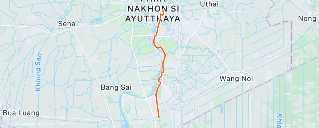 Map of the activity, TTXC251213 to Ayutthaya