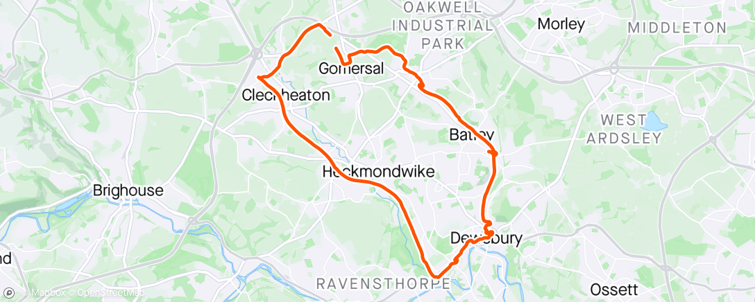 Map of the activity, Morning E-Bike Ride Yorkshire