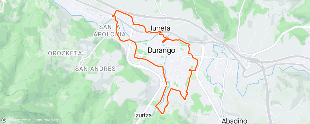Map of the activity, Vuelta Durango