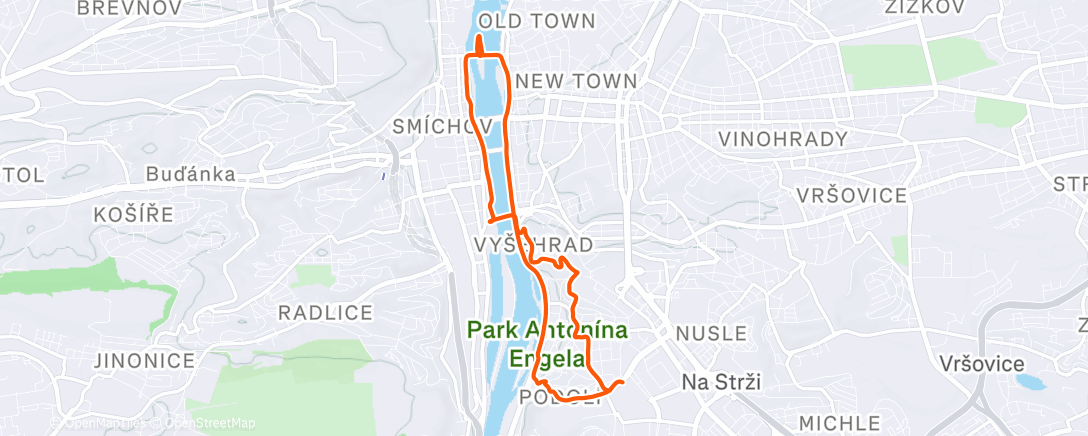 Map of the activity, Afternoon Run