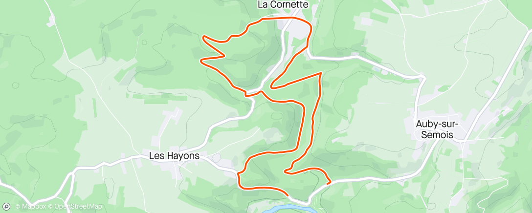 アクティビティ「Hike Les Hayons」の地図