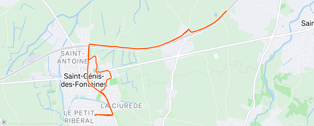 Map of the activity, Course à pied dans l'après-midi