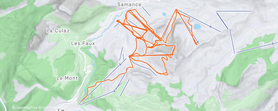 Map of the activity, Morning Alpine Ski