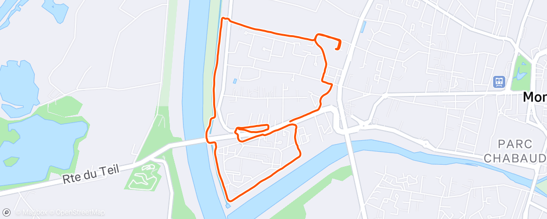 Map of the activity, Footing à Montélimar