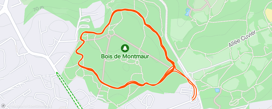 Map of the activity, Trail le matin (5 tours EA)
