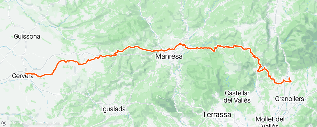 Map of the activity, CX...Cervera-La Garriga