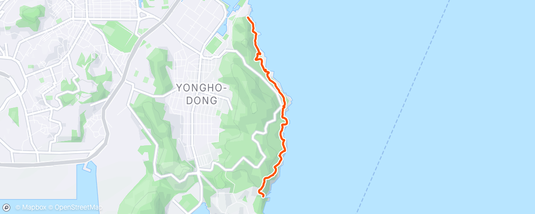 Map of the activity, Busan coastal walk