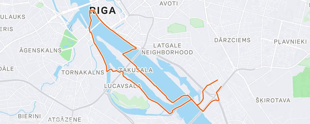 Map of the activity, Night Run