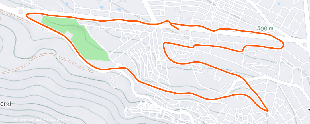 Map of the activity, Evening Run