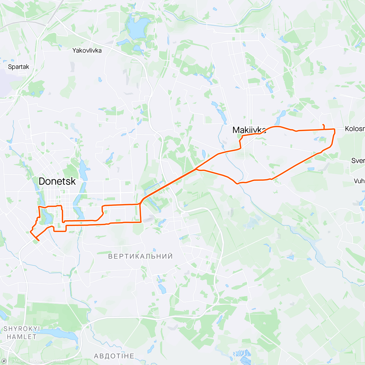 Mapa de la actividad (Светофор в Тихом парке ...)