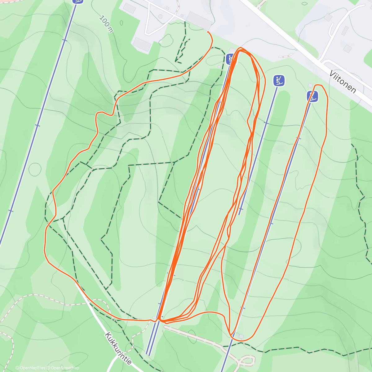 Map of the activity, Afternoon Snowboard