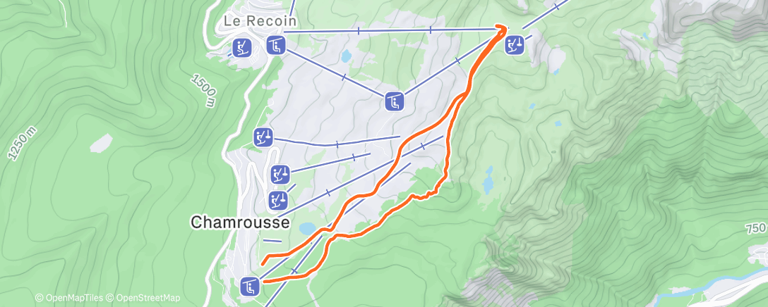 Map of the activity, Ski de randonnée dans l'après-midi