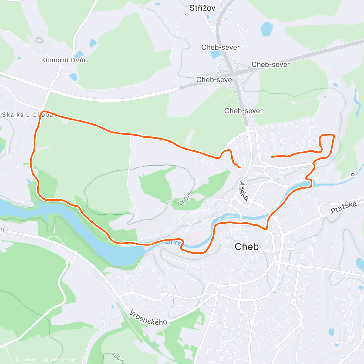 Map of the activity, Morning Run