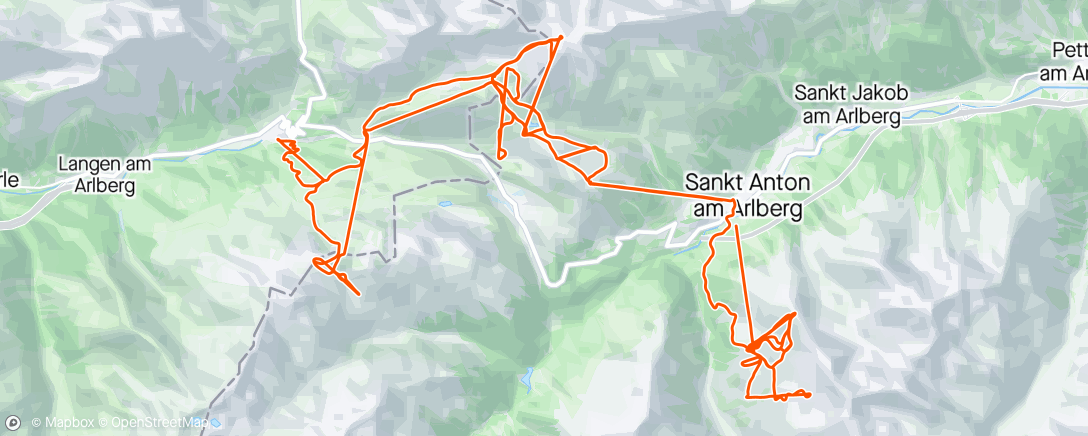 Map of the activity, Alberg ski